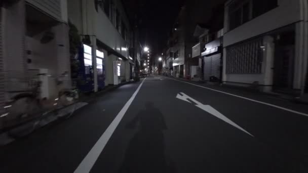 Tokio Noche Ciclismo Guion Cam Grabadora Conducción 2021 — Vídeos de Stock