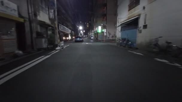 Tokio Noche Ciclismo Guion Cam Grabadora Conducción 2021 — Vídeos de Stock