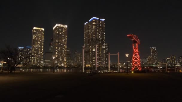 Tokyo Toyosu Night View December 2021 – Stock-video