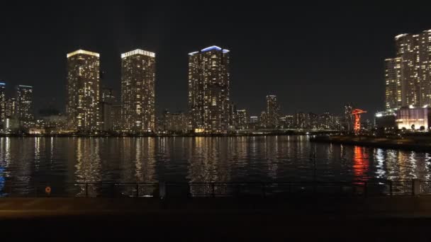 Tokyo Toyosu Night View December 2021 — 图库视频影像