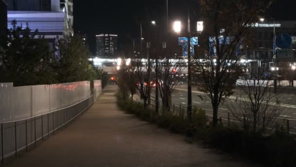 Tokyo Toyosu Vista Nocturna Diciembre 2021 — Vídeo de stock