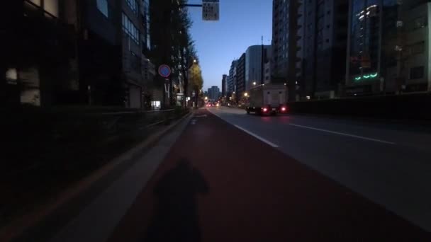 Tokio Ciclismo Guion Cam Grabadora Conducción — Vídeo de stock