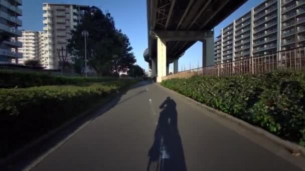 Tokio Ciclismo Guion Cam Grabadora Conducción — Vídeo de stock