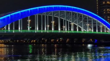 Tokyo gece görüşünde köprü