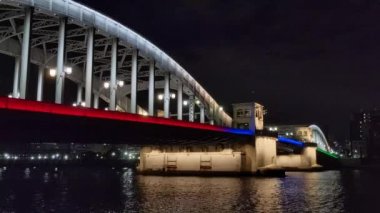 Tokyo gece görüşünde köprü