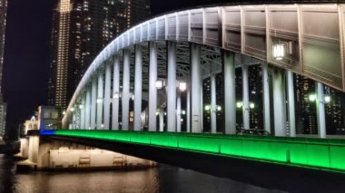 Tokyo gece görüşünde köprü