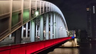 Tokyo gece görüşünde köprü