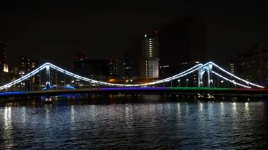 Tokyo gece görüşünde köprü