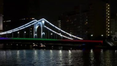 Tokyo gece görüşünde köprü