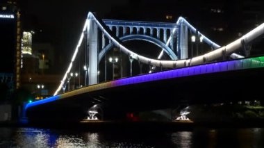 Tokyo gece görüşünde köprü