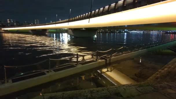 Ponte Tóquio Vista Noturna — Vídeo de Stock