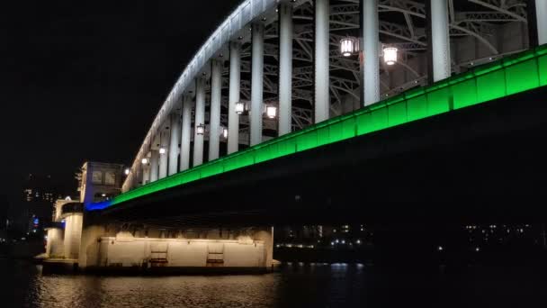 Puente Tokio Vista Nocturna — Vídeos de Stock