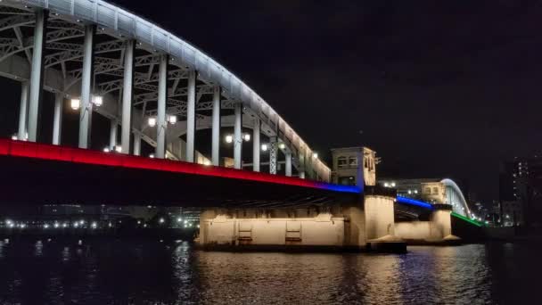 Brücke Bei Nacht Tokio — Stockvideo