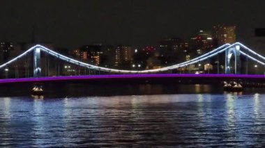Tokyo gece görüşünde köprü