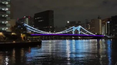 Tokyo gece görüşünde köprü