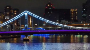 Tokyo gece görüşünde köprü
