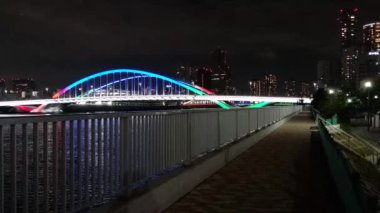 Tokyo gece görüşünde köprü