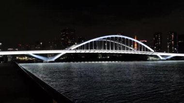 Tokyo gece görüşünde köprü
