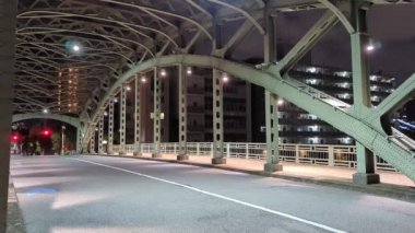 Tokyo gece görüşünde köprü