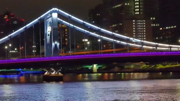 Міст Токійському Нічному Краєвиді — стокове відео