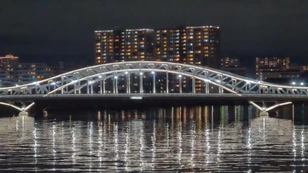 Ponte Tóquio Vista Noturna — Vídeo de Stock