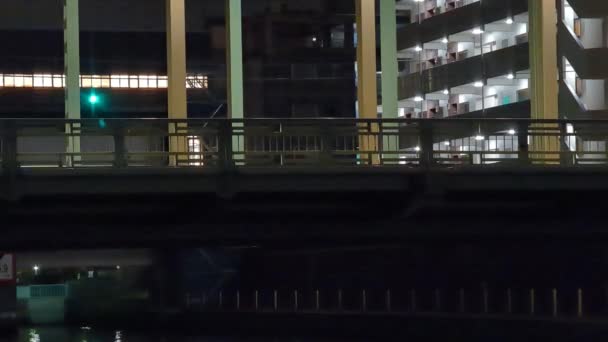 Puente Tokio Vista Nocturna — Vídeos de Stock