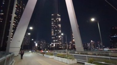 Tokyo gece görüşünde köprü