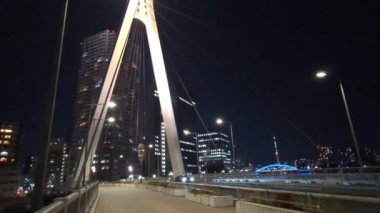 Tokyo gece görüşünde köprü