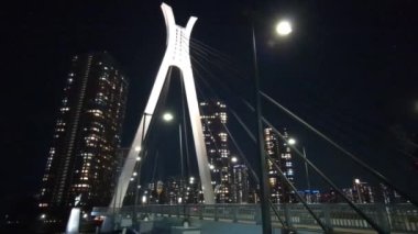 Tokyo gece görüşünde köprü