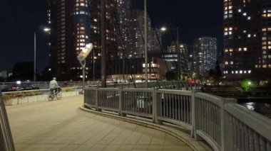 Tokyo gece görüşünde köprü