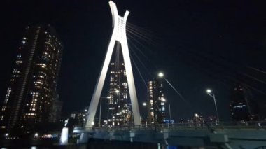 Tokyo gece görüşünde köprü