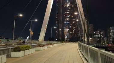Tokyo gece görüşünde köprü