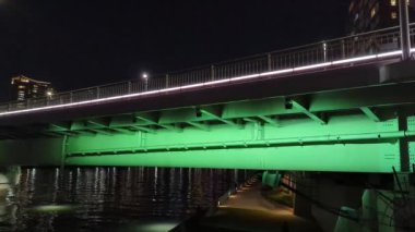 Tokyo gece görüşünde köprü