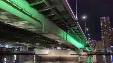 Tokyo gece görüşünde köprü