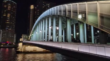 Tokyo gece görüşünde köprü