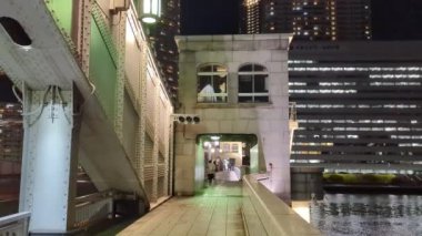 Tokyo gece görüşünde köprü