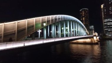 Tokyo gece görüşünde köprü