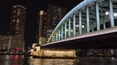 Tokyo gece görüşünde köprü