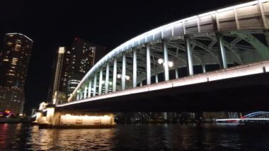 Tokyo gece görüşünde köprü