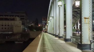 Tokyo gece görüşünde köprü