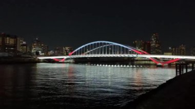 Tokyo gece görüşünde köprü