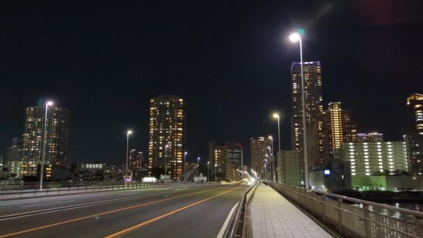 Puente Tokio Vista Nocturna — Vídeos de Stock