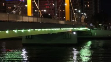 Tokyo gece görüşünde köprü