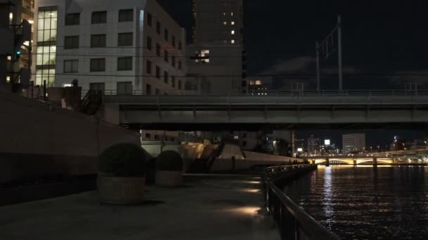 Мост Ночью Токио — стоковое видео
