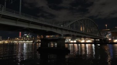 Tokyo gece görüşünde köprü