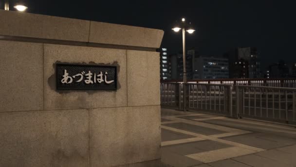 Puente Tokio Vista Nocturna — Vídeos de Stock