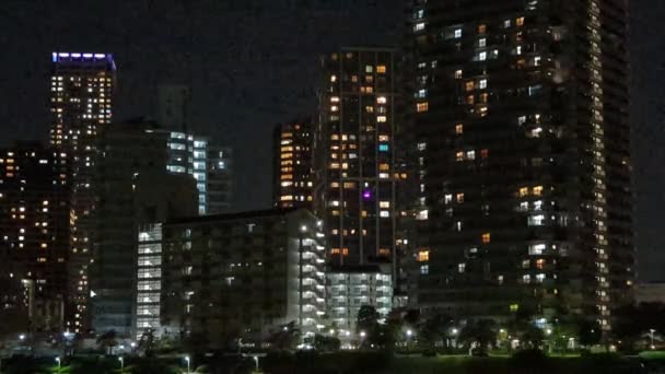 Japão Tóquio Vista Noturna Paisagem — Vídeo de Stock