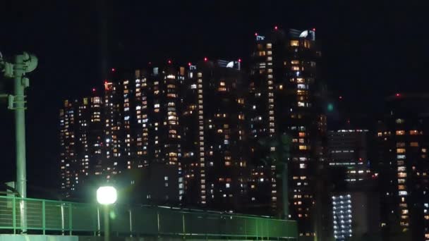 Japan Tokio Nacht Ansicht Landschaft — Stockvideo