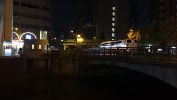 Ιαπωνία Τόκιο Night View Τοπίο — Αρχείο Βίντεο