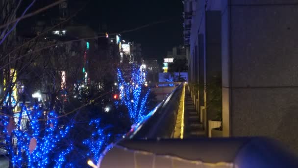Japón Tokio Vista Nocturna Paisaje — Vídeos de Stock